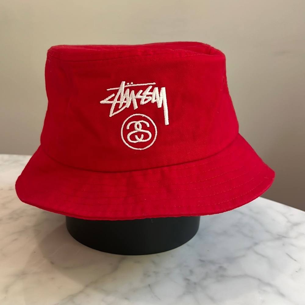 Red Stüssy Bucket Hat Size S/M